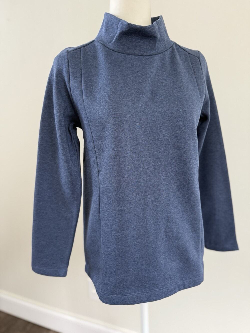 J. Jill Women’s LS Blue Mock Neck Thermal Pullover Sz XS